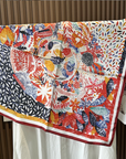 100% Premier Silk Square Scarf – Elegant Fashion Accessory
: Harvest Garden