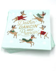 Prancin Gold Foil Christmas Cocktail Napkins