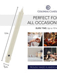 Colonial Candle Classic Taper-Unscented-12in-Ivory