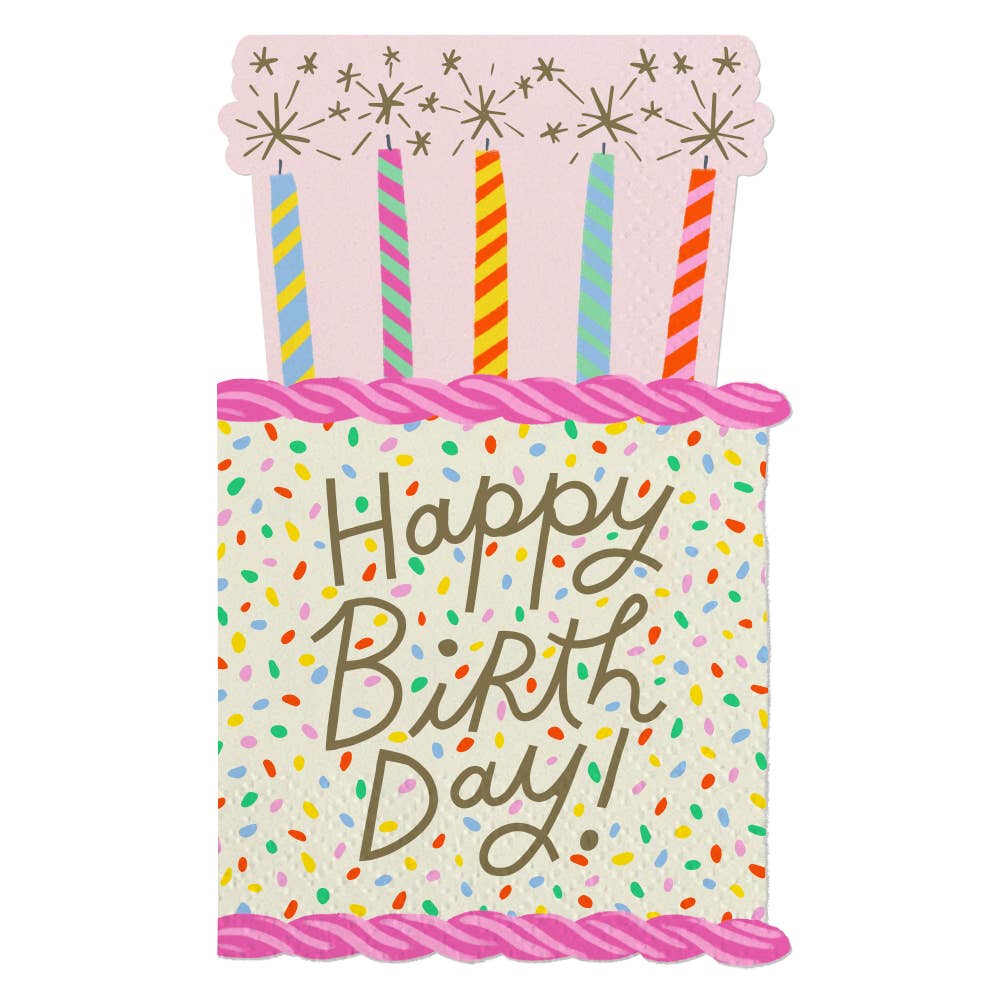 Birthday Cocktail Napkins - Die Cut - 16ct