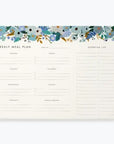 Garden Party Blue Meal Planner Notepad