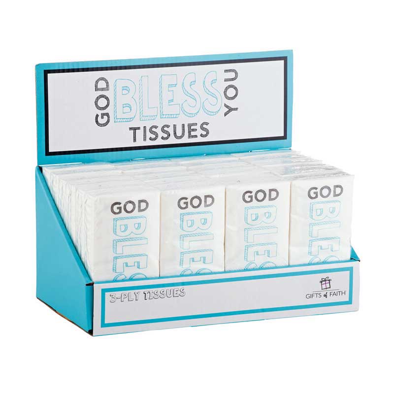 God Bless You Tissues  - Teal