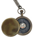 Antiqued Brass Pocket Watch in Vintage Wooden Box