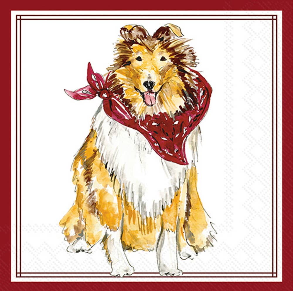 Paper Cocktail Napkin - Maroon Collie Hometown Pride