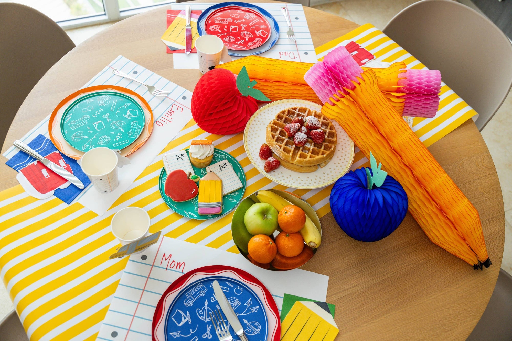 Orange Color Block Dinner Paper Plates
