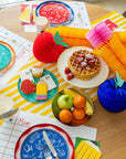 Orange Color Block Dinner Paper Plates