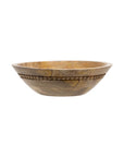 Natural Carved Bead Wood Serving Bowl