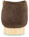 Line Dance Beaded Cowboy Boots and Flowers Crossbody Handbag