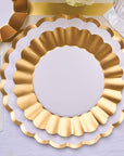 Dinner Plate Gold & White, 8 pkg