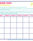 Mahjong Scorecard Notepad with Rules: Light Blue/ Pink