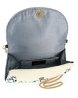 Capri Lemons Yellow and Blue Beaded Crossbody Handbag