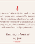 Afternoon Beginner Mahjong | March 26