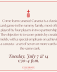 Canasta Class | July 7 & 14