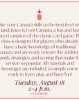 Hand, Knee & Foot Canasta Class | August 18