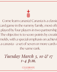 Canasta Class | March 3, 10 and 17