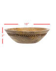Natural Carved Bead Wood Serving Bowl