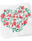 Floral Heart Cocktail Napkins