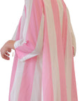 Coverup - Striped Pink With Fringe