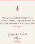 Evening Beginner Mahjong | October 15