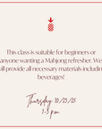 Afternoon Beginner Mahjong | October 23