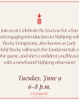 Evening Beginner Mahjong | June 9