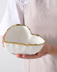 Heart Scalloped Gold Edge Bowl