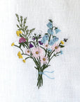 Wildflower Bouquet Linen Towel: White