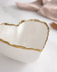 Heart Scalloped Gold Edge Bowl