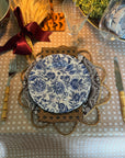 Melamine Chinoiserie Garden Bleu Dinner Plate 10", Set of 4