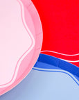 Pink Color Block Dinner Paper Plates