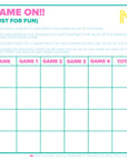 Mahjong Scorecard Notepad with Rules: Light Blue/ Pink