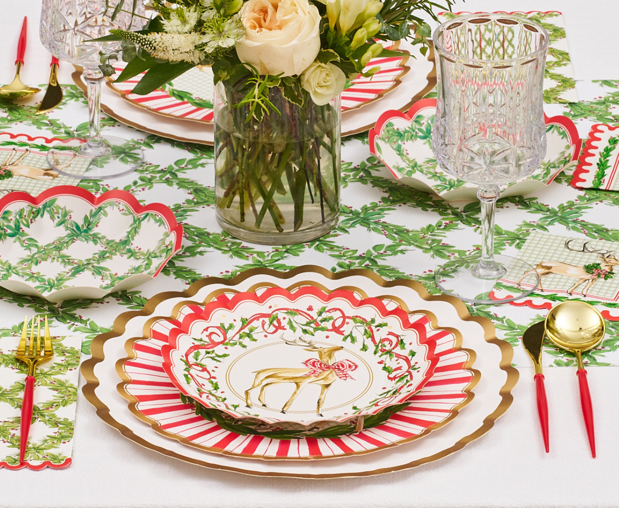Holly Berry Paper Salad Plates
