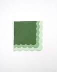 Green Ombre Scallop Beverage Napkins