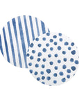 Blue Dotty and Stripe Beaded Coaster Set