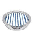Blue Dotty and Stripe Beaded Coaster Set