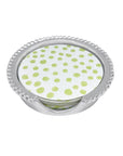 Green Dotty and Stripe Beaded Coaster Set