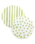 Green Dotty and Stripe Beaded Coaster Set