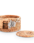 Orchid Hand Woven Wicker Rattan Coaster Set - 6 Coasters