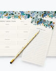 Garden Party Blue Meal Planner Notepad