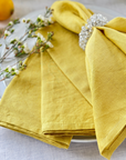 Washed Linen Napkin Set of 4 - New Color: Evergreen