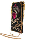Queen of Everything Beaded Crown and Rose Crossbody Bag