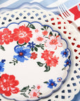 White Basketweave Dinner Paper Plates