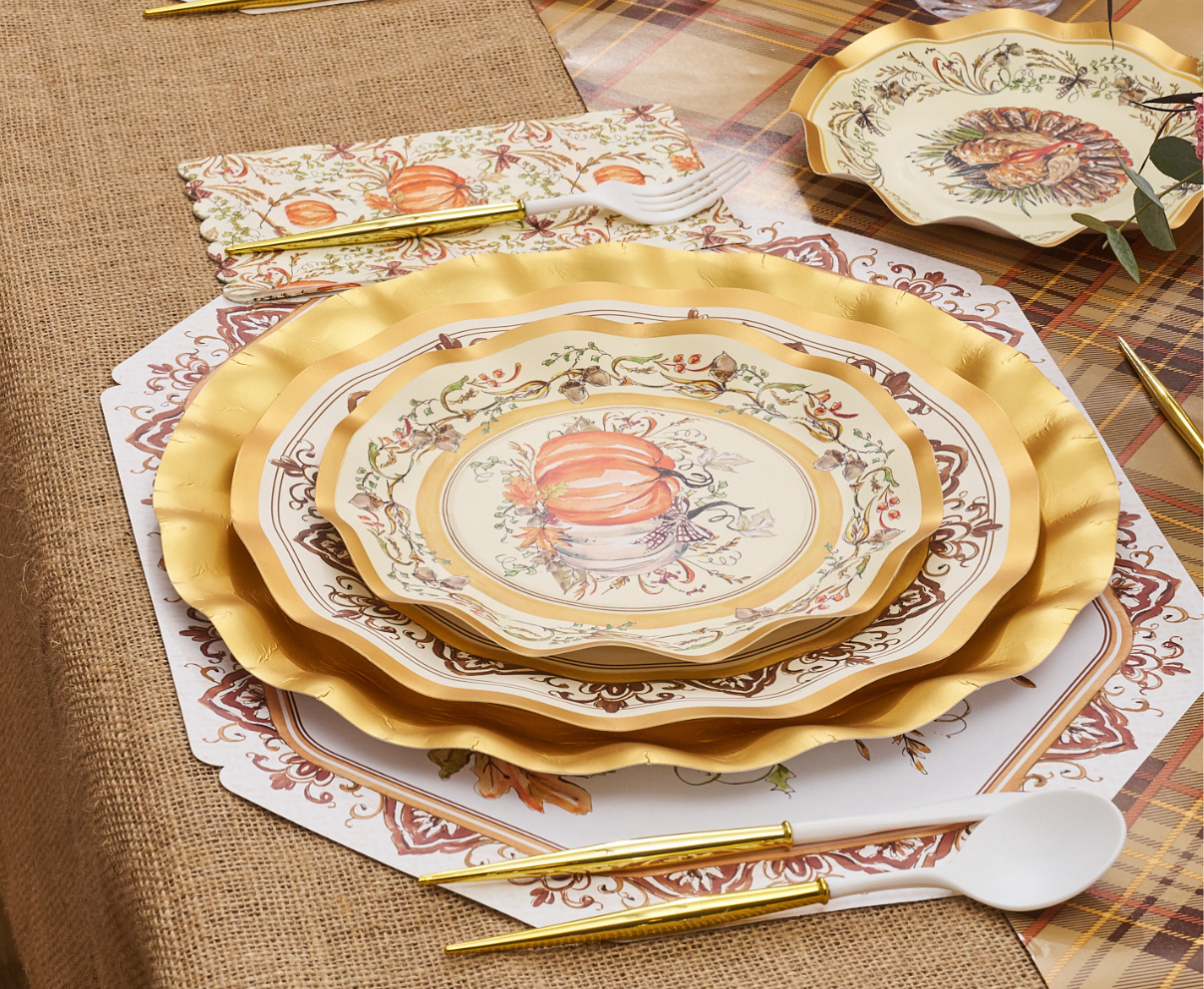 Turkey & Gourds Salad Plates