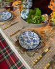 Melamine Chinoiserie Garden Bleu Salad/Dessert Plate 8", Set of 4