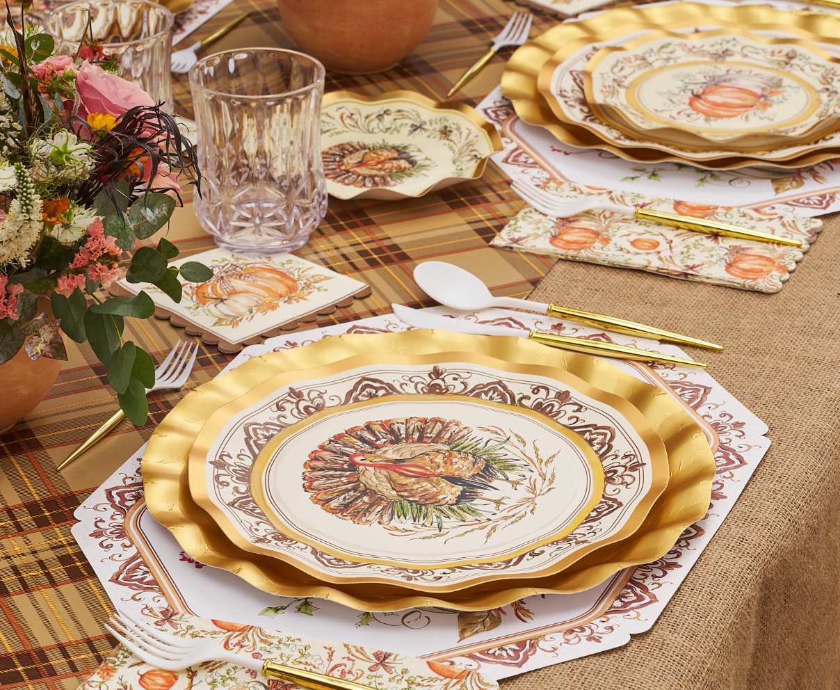 Turkey & Gourds Dinner Plates