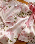 Floral Satin Pajama Set with Pockets