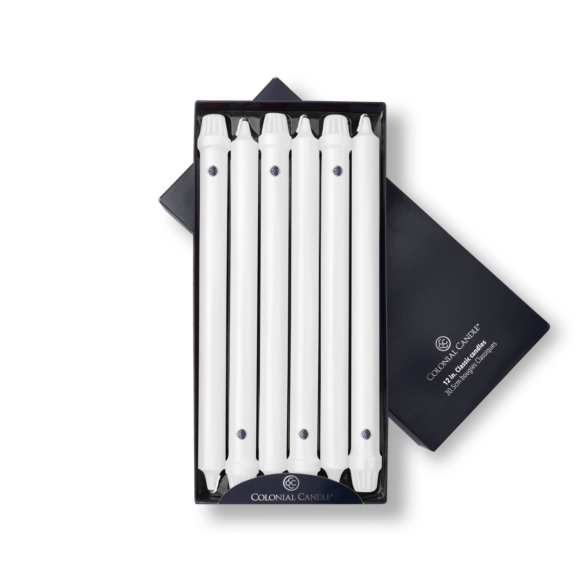 Colonial Candle Classic Taper-Unscented-12in-White