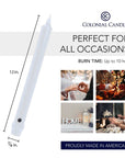 Colonial Candle Classic Taper-Unscented-12in-White