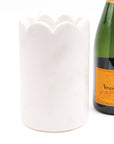 White Marble Scalloped Wine & Champagne Chiller