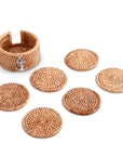 Anchor Hand Woven Wicker Rattan Coaster Set, 6 Coasters